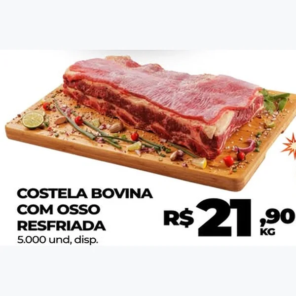 Recorte do encarte de Costela Bovina com Osso Resfriada
