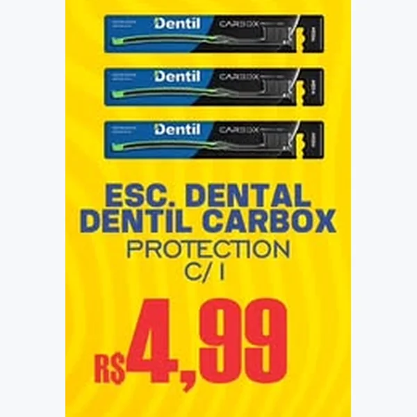 Recorte do encarte de Escova Dental Carbox Protection Dentil