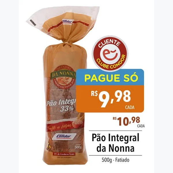 Recorte do encarte de Pão Integral Da Nonna 500 g