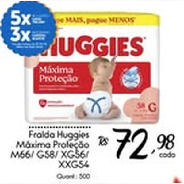 Recorte do encarte de Fralda Máxima Proteção Huggies
