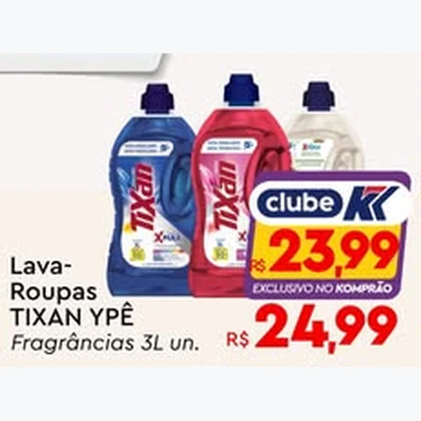 Lava Roupas Líquido Tixan Ypê 3 L