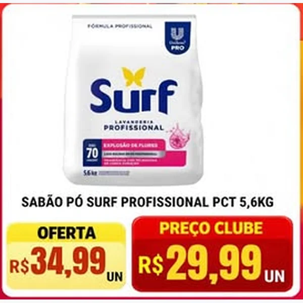 Recorte do encarte de Sabão em Pó Profissional Surf 5,6 kg