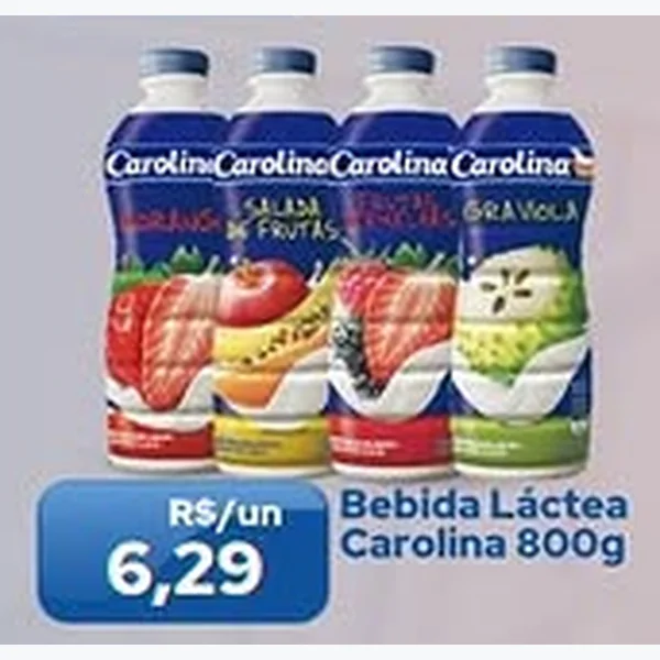 Recorte do encarte de Bebida Láctea Carolina 800 g