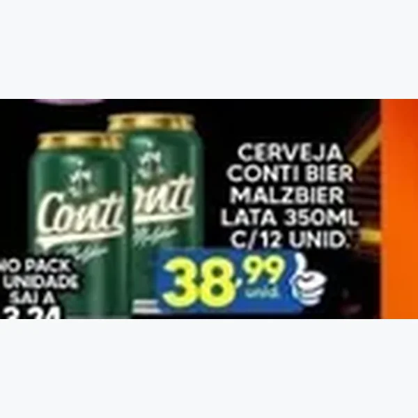 Recorte do encarte de Cerveja Bier Malzbier Conti 12 un × 350 ml