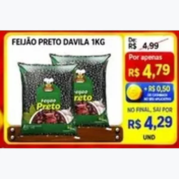Recorte do encarte de Feijão Preto Davila 1 kg