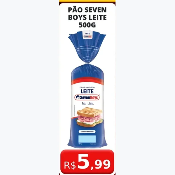 Recorte do encarte de Pão de Leite Seven Boys 500 g