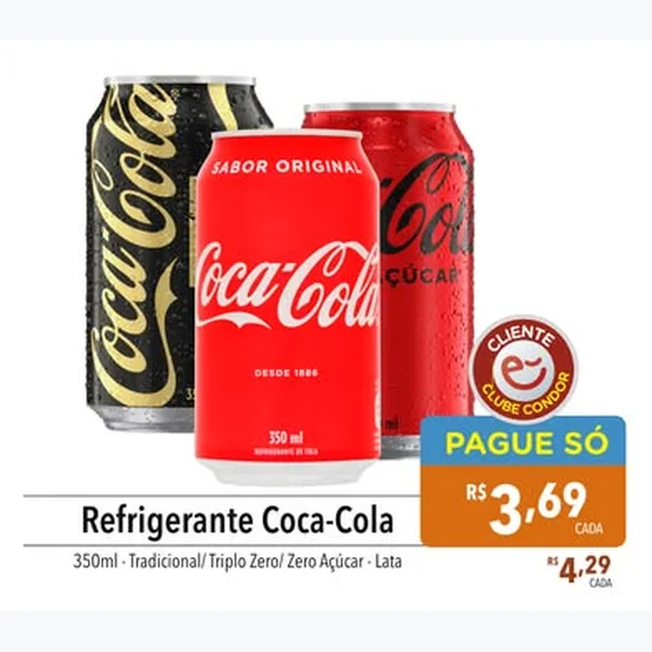 Recorte do encarte de Refrigerante Coca-Cola 350 ml