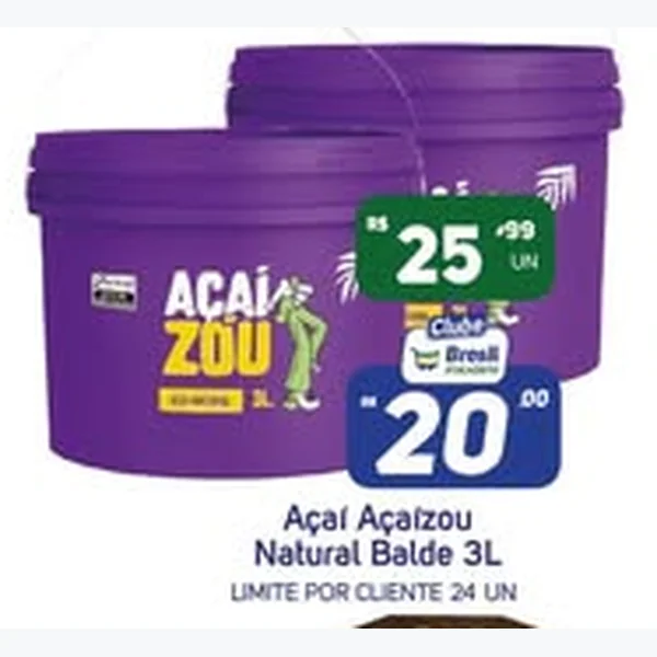 Recorte do encarte de Açaí Natural Açatzou 3 L