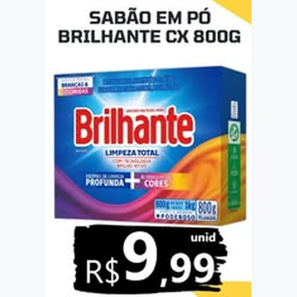 Recorte do encarte de Sabão em Pó Brilhante 800 g