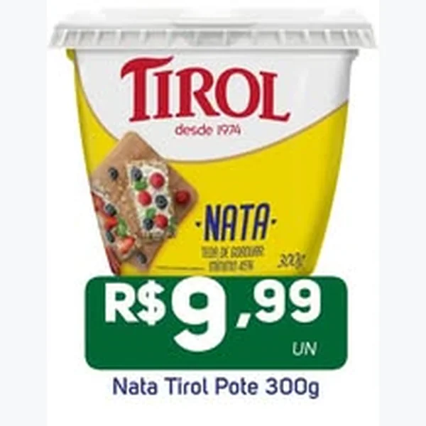 Recorte do encarte de Nata Tirol 300 g