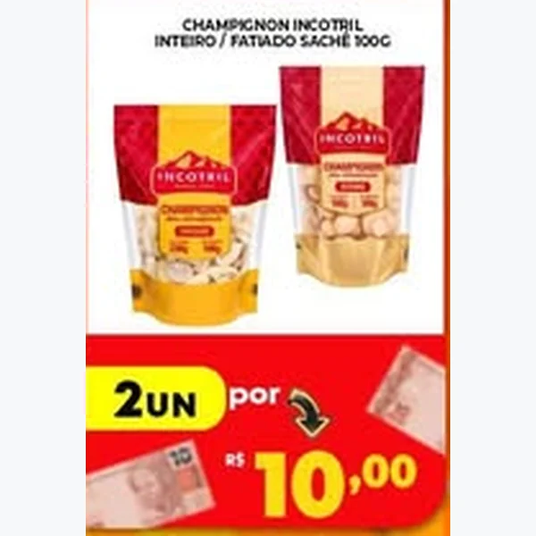 Recorte do encarte de Champignon Inteiro Incotril 100 g