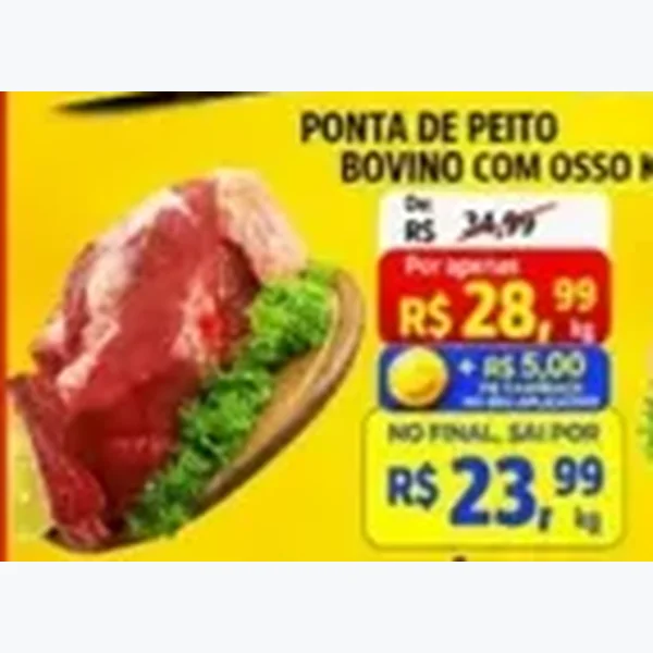 Recorte do encarte de Ponta de Peito Bovino com Osso