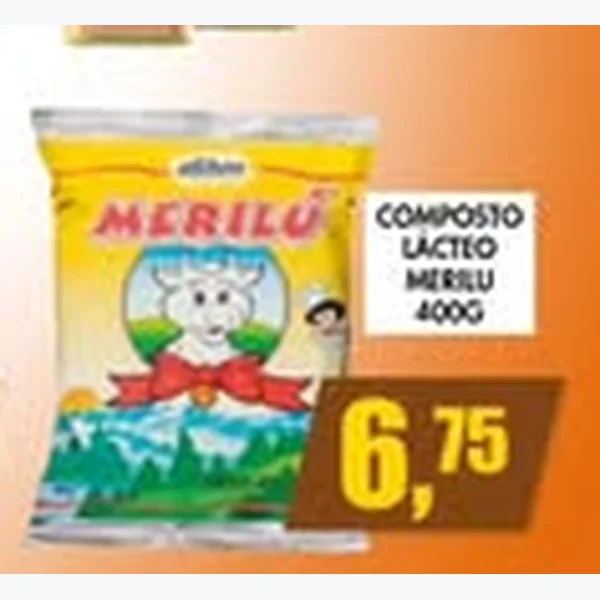 Recorte do encarte de Composto Lácteo Merilu 400 g
