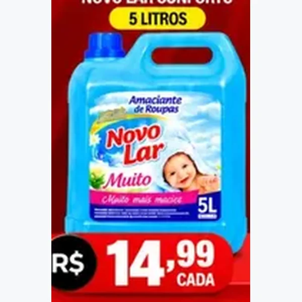 Amaciante de Roupas Muito Confort Novo Lar 5 L
