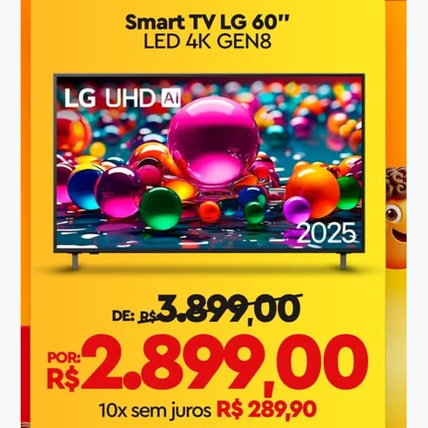 Recorte do encarte de Smart Tv Led 4k Gen8 LG 60 un