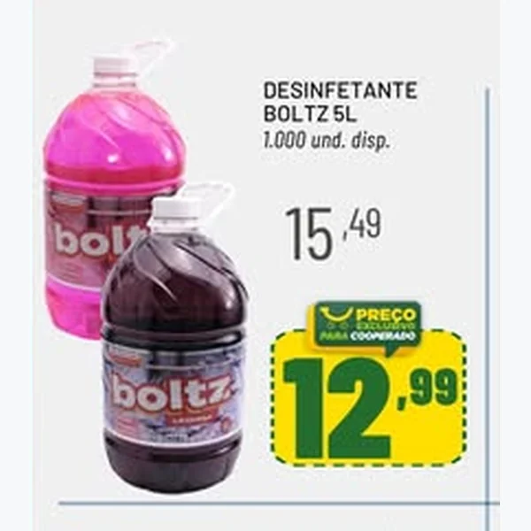 Recorte do encarte de Desinfetante Boltz 5 L