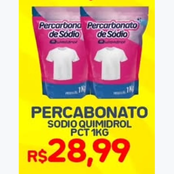 Recorte do encarte de Percarbonato de Sódio Quimidrol 1 kg