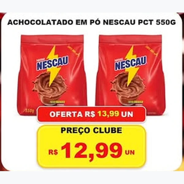Recorte do encarte de Achocolatado em Pó Nescau 550 g