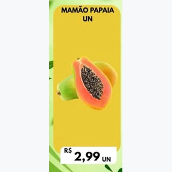 Recorte do encarte de Mamão Papaya