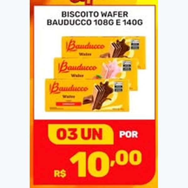 Recorte do encarte de Biscoito Wafer Bauducco