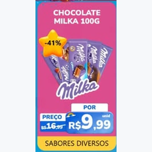 Recorte do encarte de Chocolate Milka 100 g
