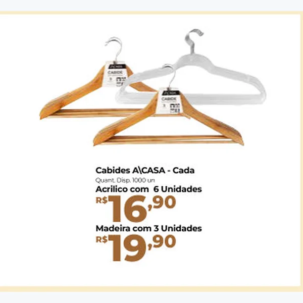 Recorte do encarte de Cabides Acrílico A\CASA 6 un