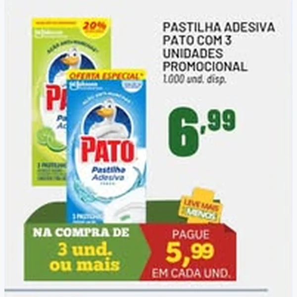 Recorte do encarte de Pastilha Adesiva Pato 3 un