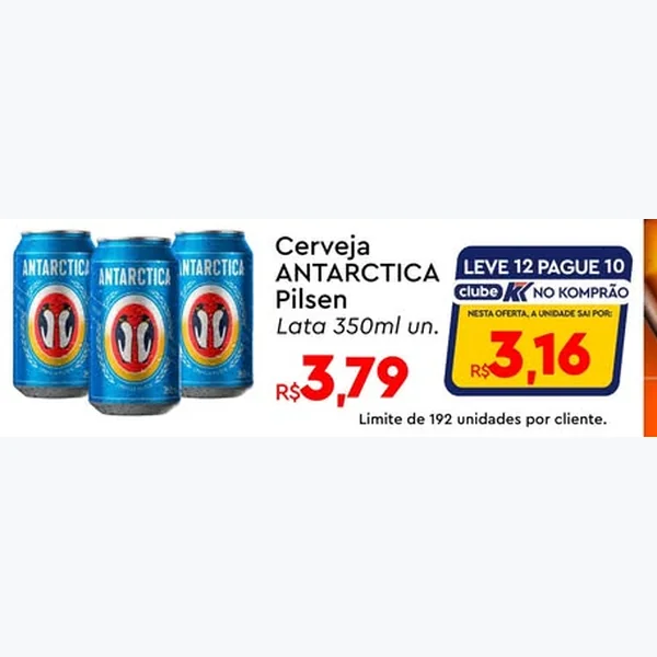 Cerveja Pilsen Antarctica 350 ml