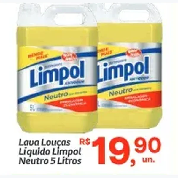 Recorte do encarte de Lava Louças Líquido Limpol 5 L