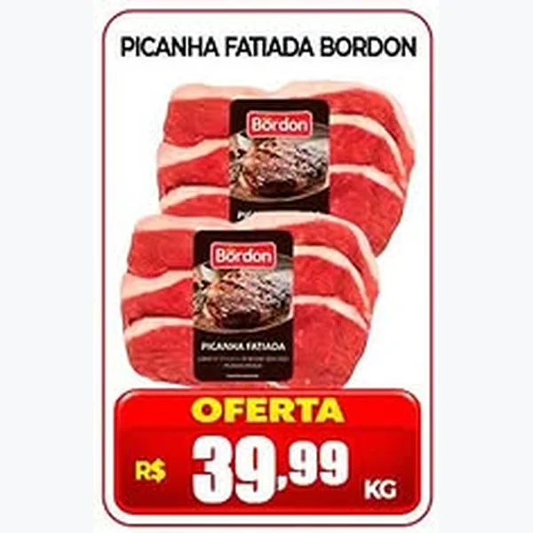 Recorte do encarte de Picanha Fatiada Bordon