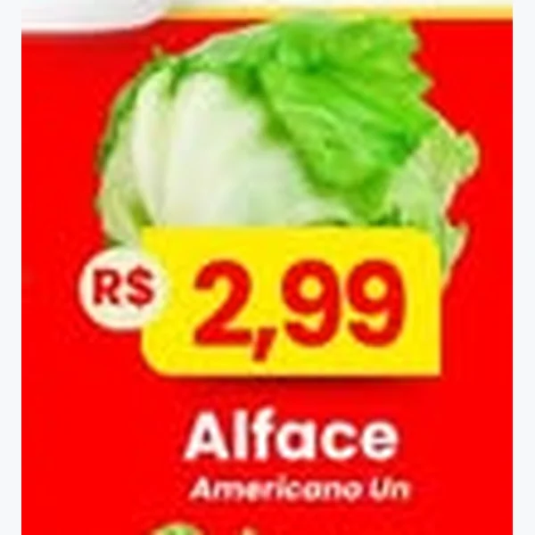 Recorte do encarte de Alface Americano