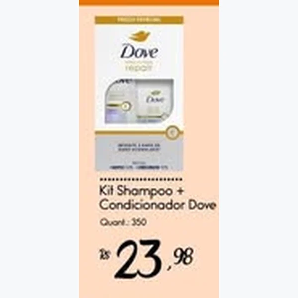 Recorte do encarte de Shampoo e Condicionador Dove