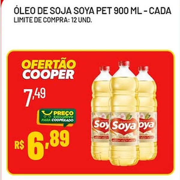 Recorte do encarte de Óleo de Soja Soya 900 ml