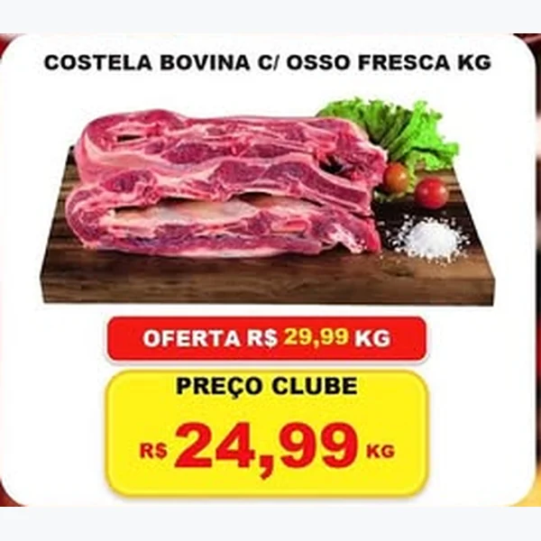 Recorte do encarte de Costela Bovina C/ Osso Fresca