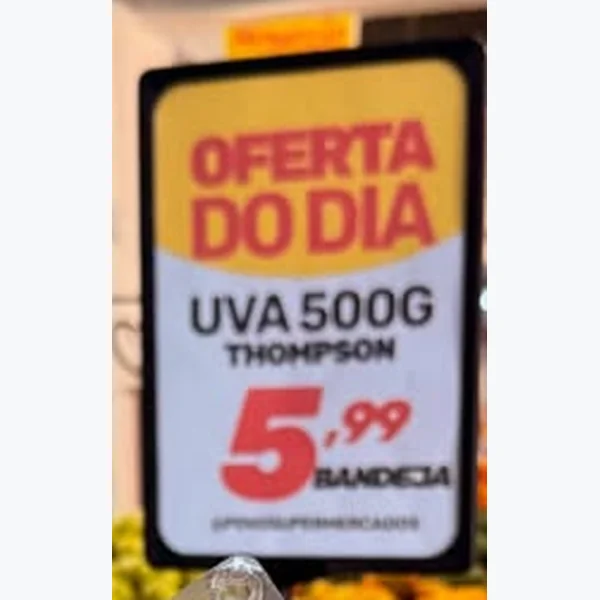 Recorte do encarte de Uva Thompson Frutaya 500 g
