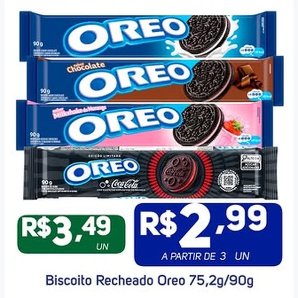 Recorte do encarte de Biscoito Recheado Oreo 90 g