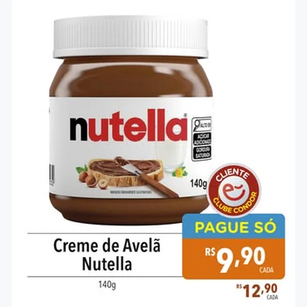 Recorte do encarte de Creme de Avela Nutella 140 g