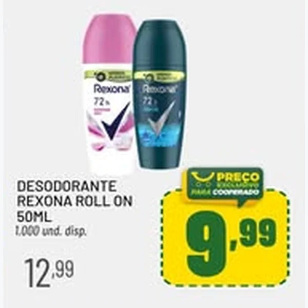 Recorte do encarte de Desodorante Roll On Rexona 50 ml