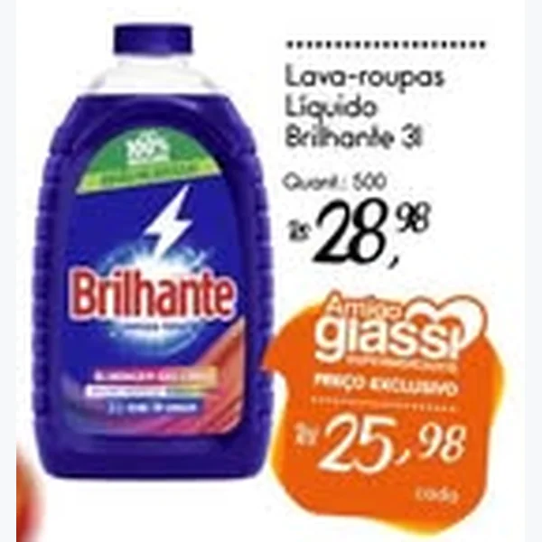 Recorte do encarte de Lava-roupas Líquido Brilhante 3 L