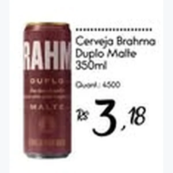 Recorte do encarte de Cerveja Duplo Malte Brahma 350 ml