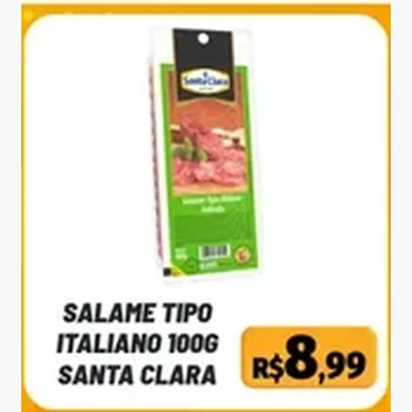 Recorte do encarte de Salame Tipo Italiano Santa Clara 100 g