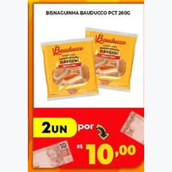 Recorte do encarte de Bisnaguinha Bauducco 260 g