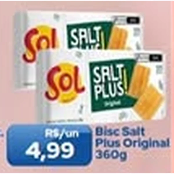 Recorte do encarte de Biscoito Plus Original Salt 360 g