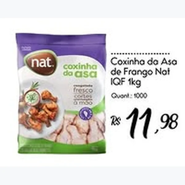 Recorte do encarte de Coxinha da Asa de Frango Iqf Nat