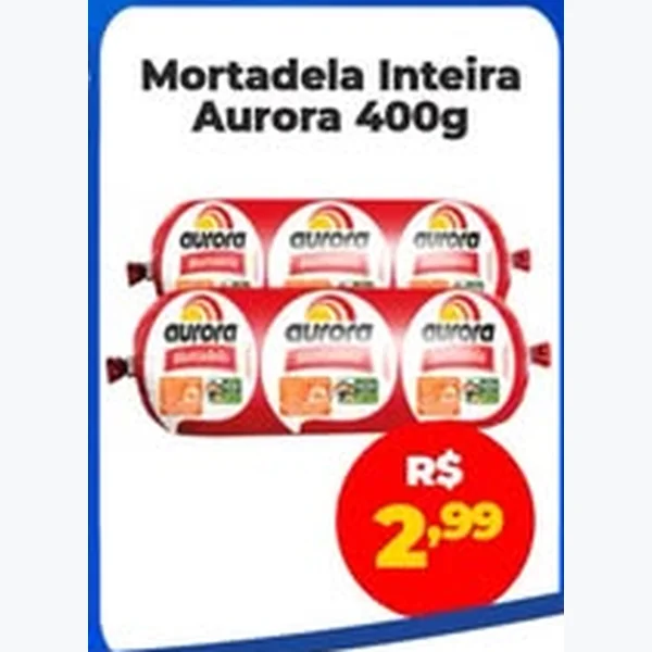 Recorte do encarte de Mortadela Inteira Aurora 400 g