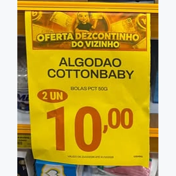Recorte do encarte de Bolas de Algodão Cottonbaby 50 g