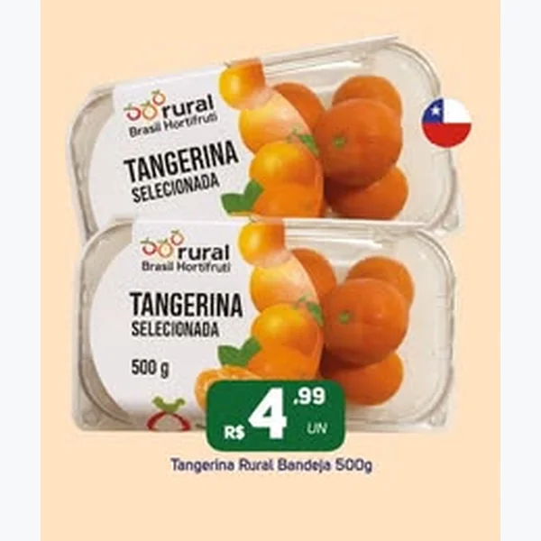 Recorte do encarte de Tangerina Selecionada Rural 500 g