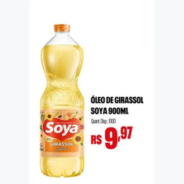 Recorte do encarte de Óleo de Girassol Soya 900 ml