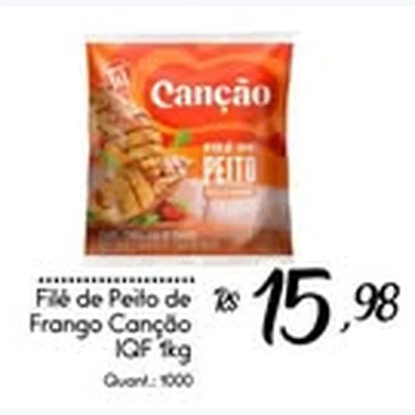 Recorte do encarte de Filé de Peito de Frango Iqf Canção 1 kg