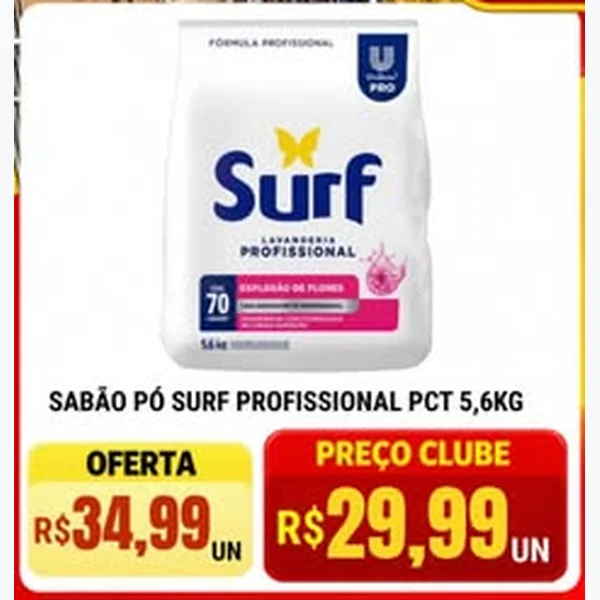 Recorte do encarte de Sabão em Pó Profissional Surf 5,6 kg